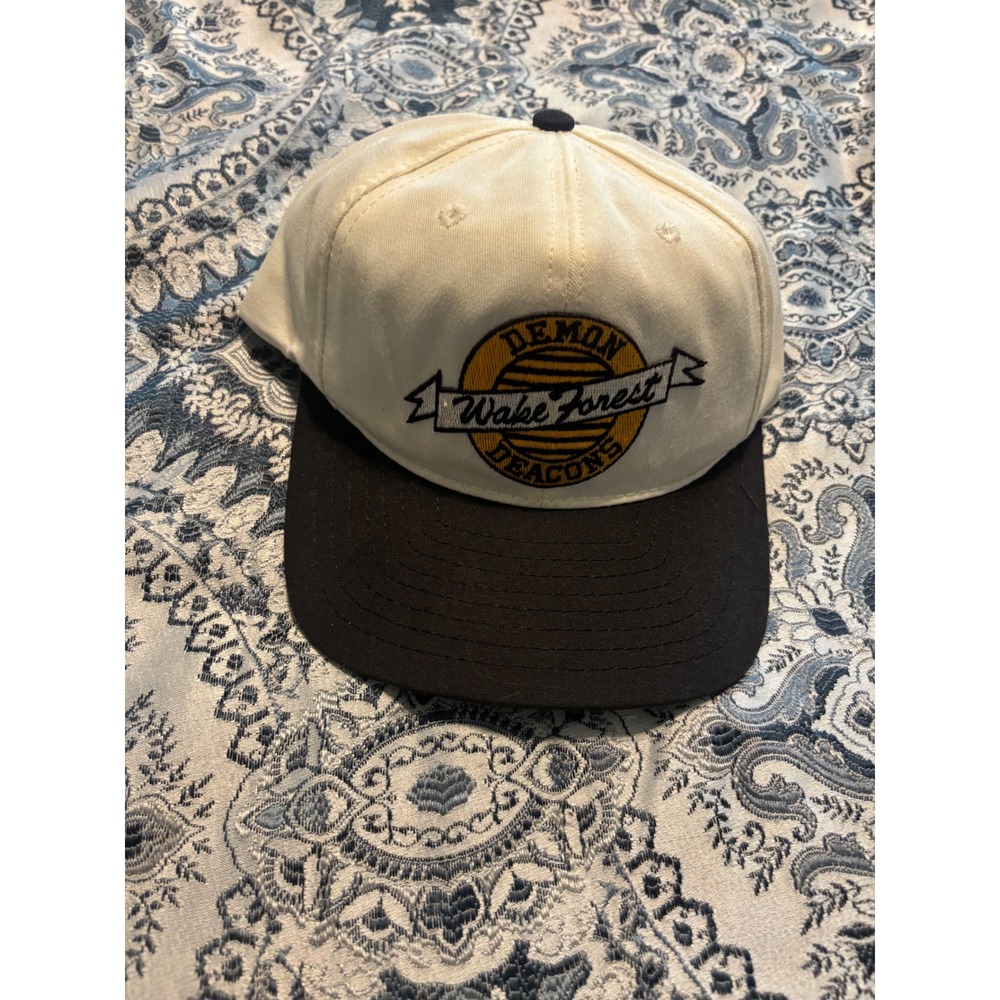 Vintage Wake Forest Demon Deacons Snapback Hat University Square Made in USA Cap